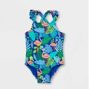 Cat & Jack Flamingo Print One-Piece Swimsuit